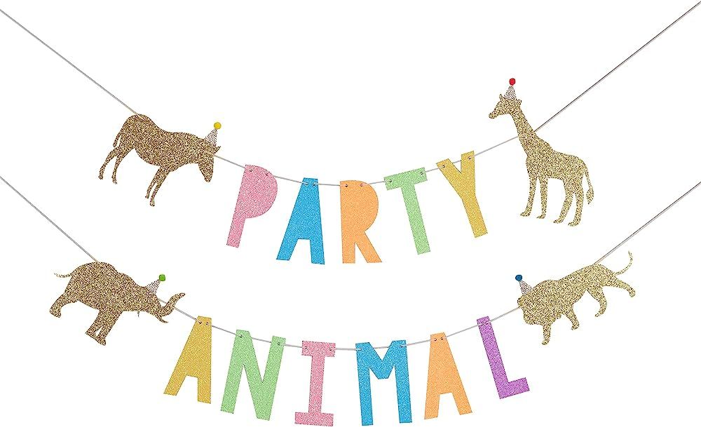 WAOUH Party Animal Birthday Banner for Baby - Zoo Party Decor,Circus Party Decor for Baby Showers... | Amazon (US)