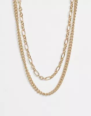 Liars & Lovers Exclusive gold chunky chain 2 pack necklaces | ASOS US