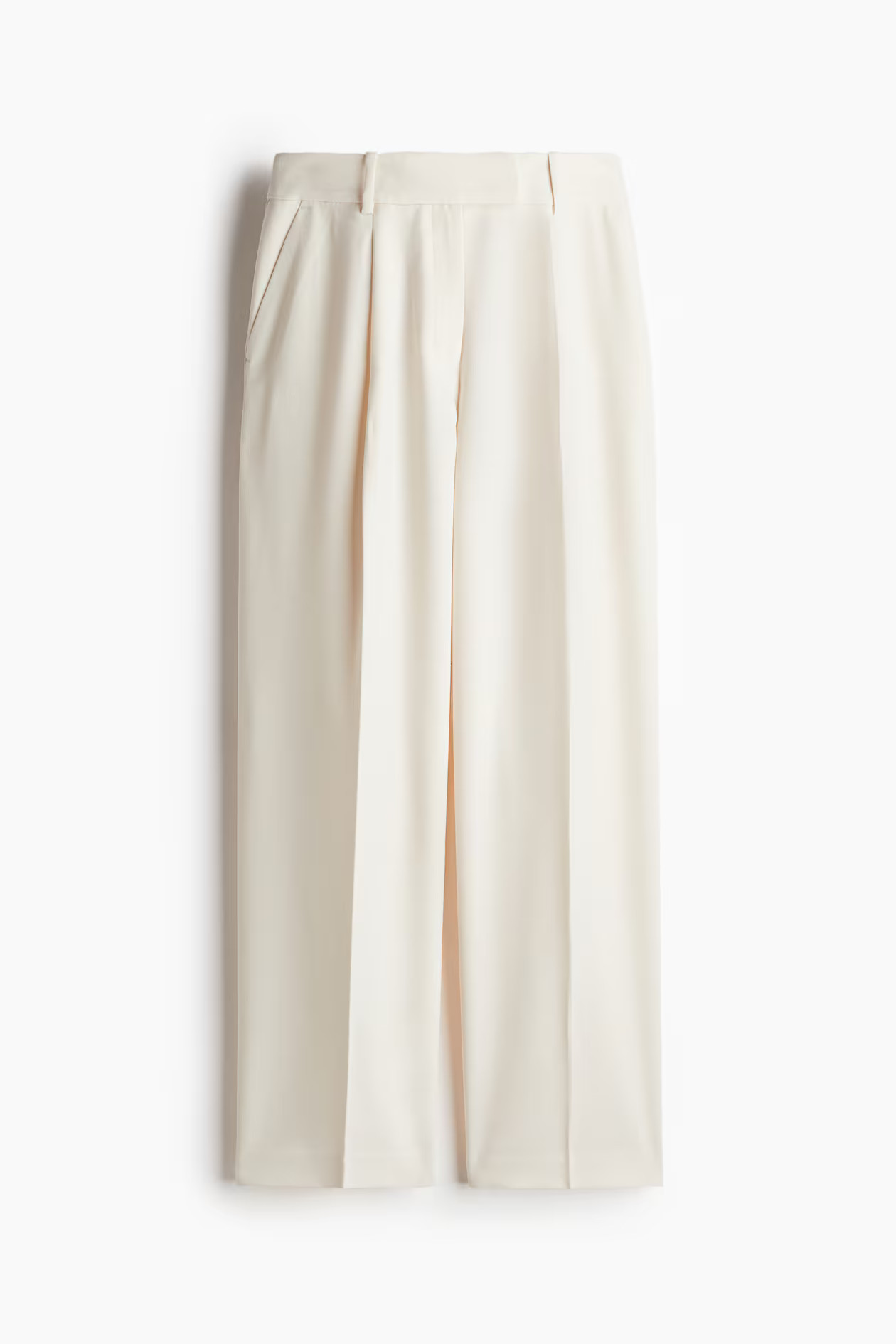 Straight trousers - Cream - Ladies | H&M GB | H&M (UK, MY, IN, SG, PH, TW, HK)
