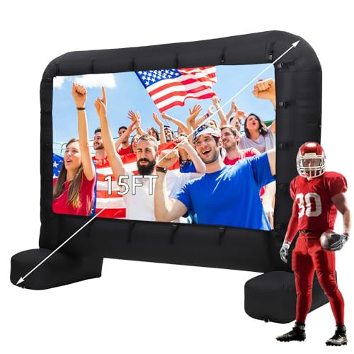 Hipicute Inflatable Movie Projector Screen 15Ft, Outdoor Movie Screen with Quiet Air Blower & Storage Bag, Supports Front/Rear Projection, Easy Setup, Ideal for Home Theater, Movie Nights | Amazon (US)
