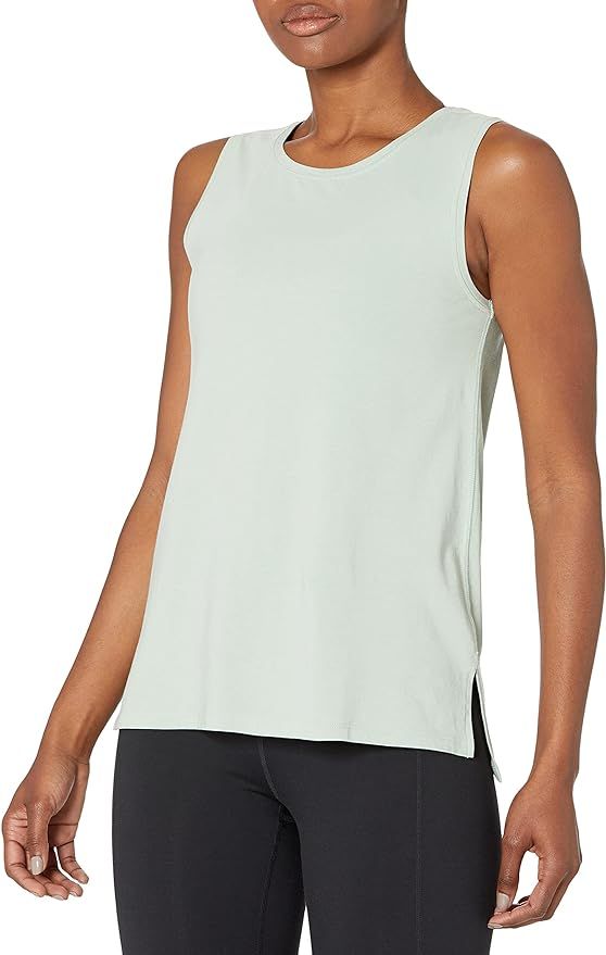 Core 10 Women's Soft Pima Cotton Standard-Fit Full-Coverage Sleeveless Yoga Tank | Amazon (US)