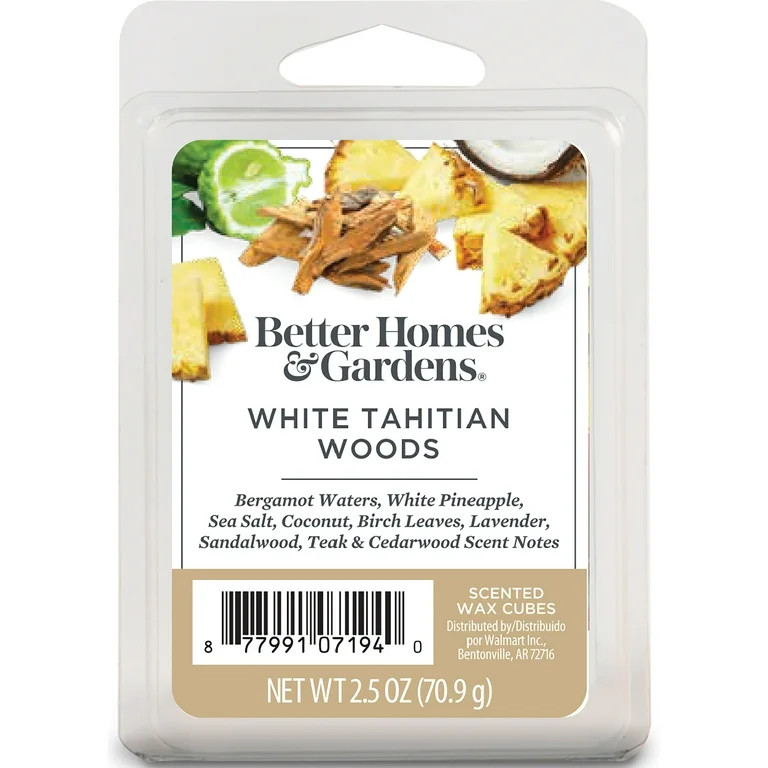 White Tahitian Woods Scented Wax Melts, Better Homes & Gardens, 2.5 oz (1-Pack) - Walmart.com | Walmart (US)