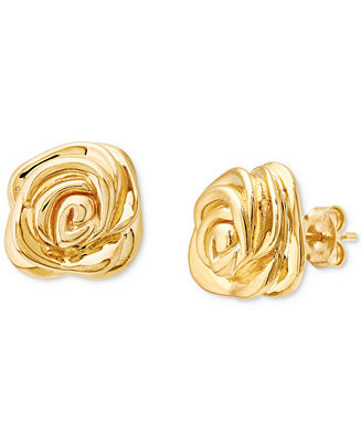 Polished Rose Stud Earrings in 14k Gold | Macy's