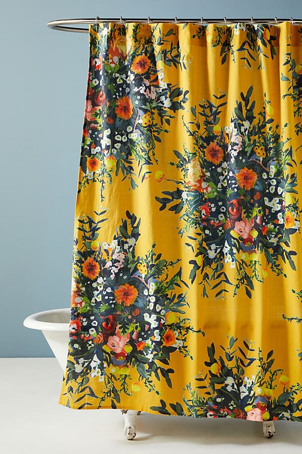 Marcene Bouquet Shower Curtain By Anthropologie in Assorted Size 72 X 72 | Anthropologie (US)