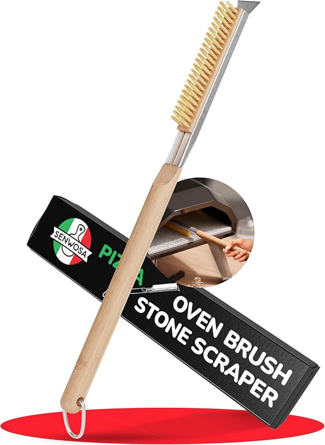 Senwosa 22” Pizza Oven Brush with Stone Scraper - Heat Resistant Stainless Steel Bristles, Long... | Amazon (US)