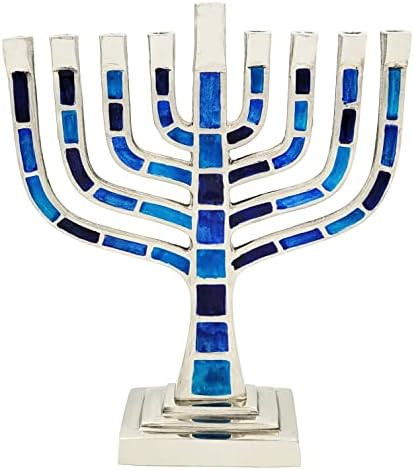 Hanukkah Menorah Mosaic Design (Classic Blue & White Mosaic) | Amazon (US)