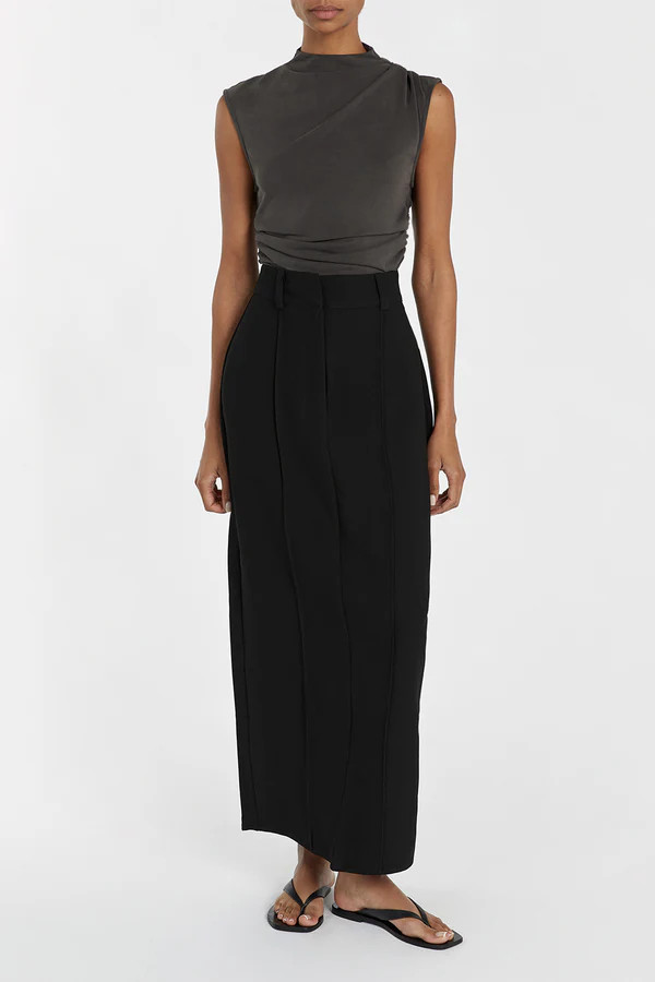 ROWAN BLACK MIDI SKIRT | DISSH