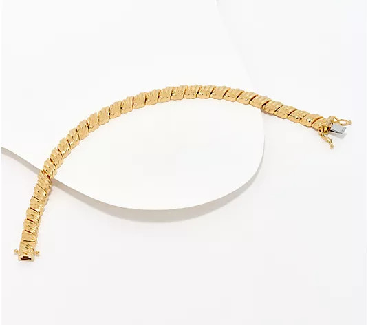 Christian James by Scott Grimes 14K Gold Clad Ripple Link Bracelet, 13.0g - QVC.com | QVC