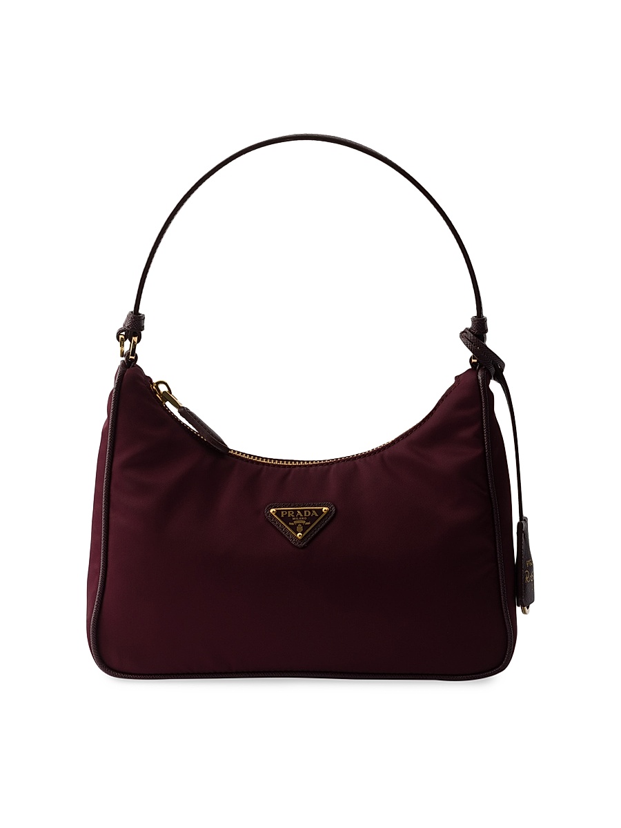Women's Re-Edition 2005 Re-Nylon and Saffiano Mini Shoulder Bag - Dark Red | Saks Fifth Avenue