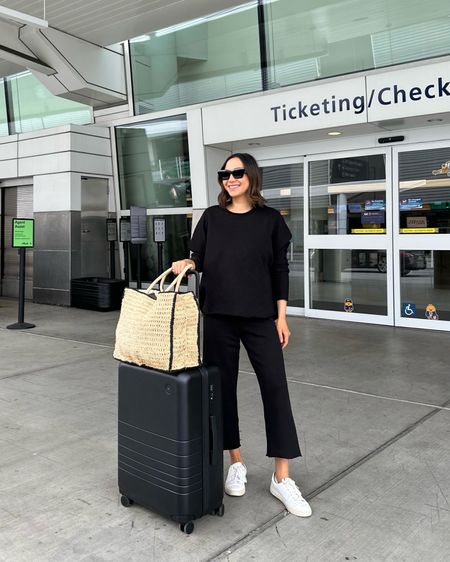 Long haul comfy travel outfit to Japan 

Frank & Eileen set xs [great bump-friendly set as well!]
Monos suitcase - medium
Frye Ivy sneakers tts 

Airport outfit / travel style 

#LTKtravel #LTKbump