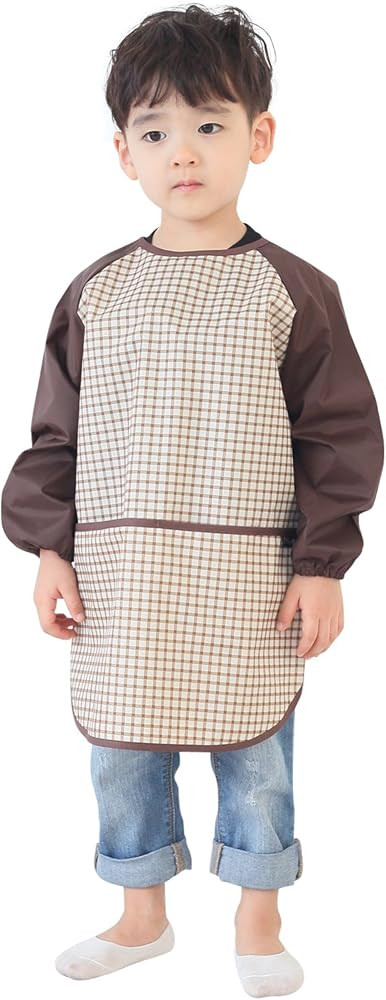Kids Waterproof Art Smock – Long Sleeve Apron for Painting, Baking, Sensory Play (Ages 1–10) | Amazon (US)