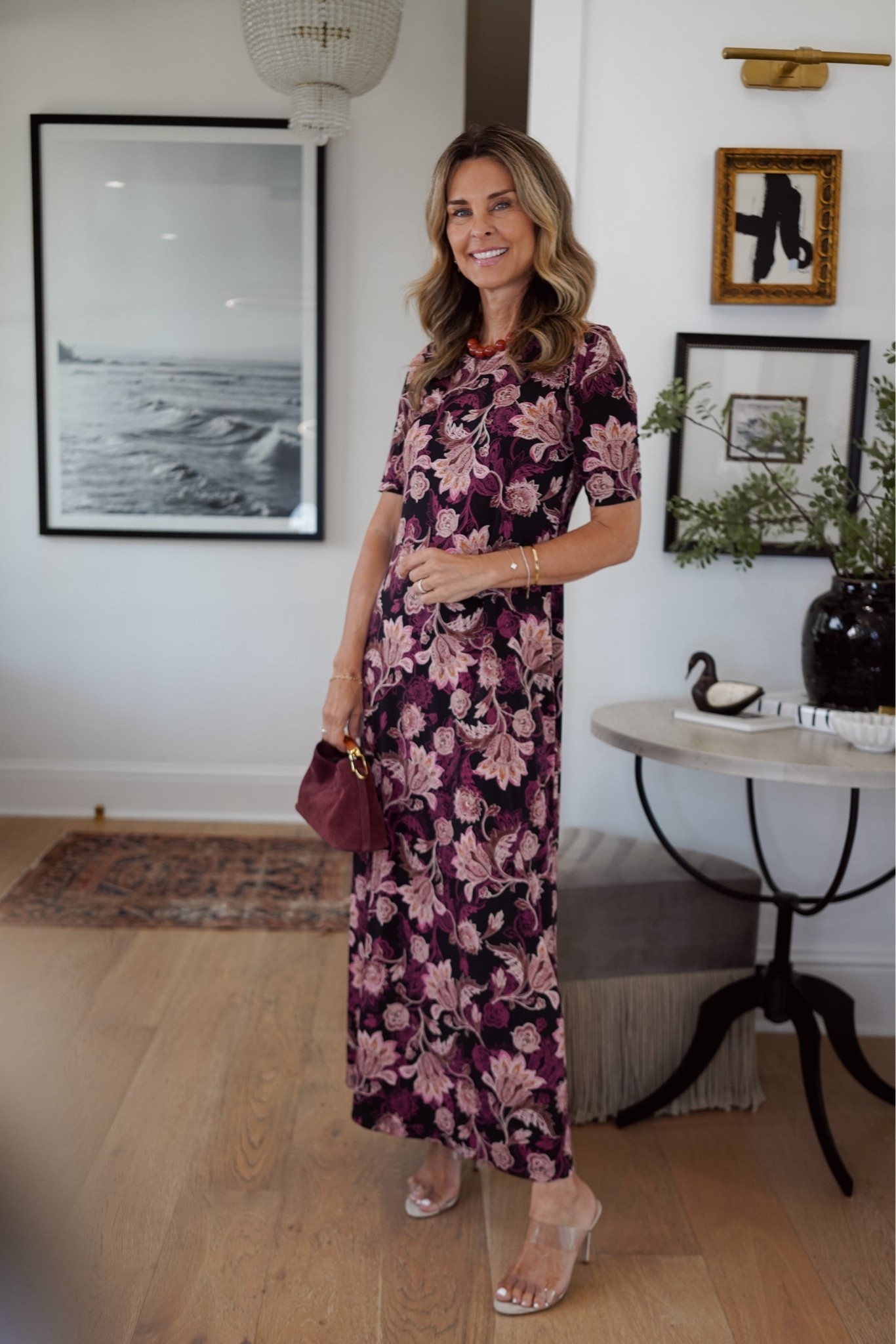 Fall refresh from Belk! I’m 5’6’’
-pink and black printed dress size XS