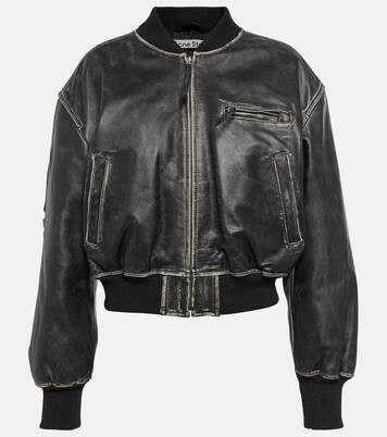 Cropped-Bomberjacke aus Leder | Mytheresa (DACH)