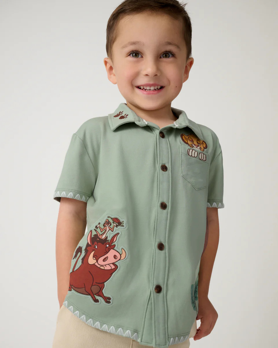 Disney Jungle Trio Button Down Shirt | Little Sleepies