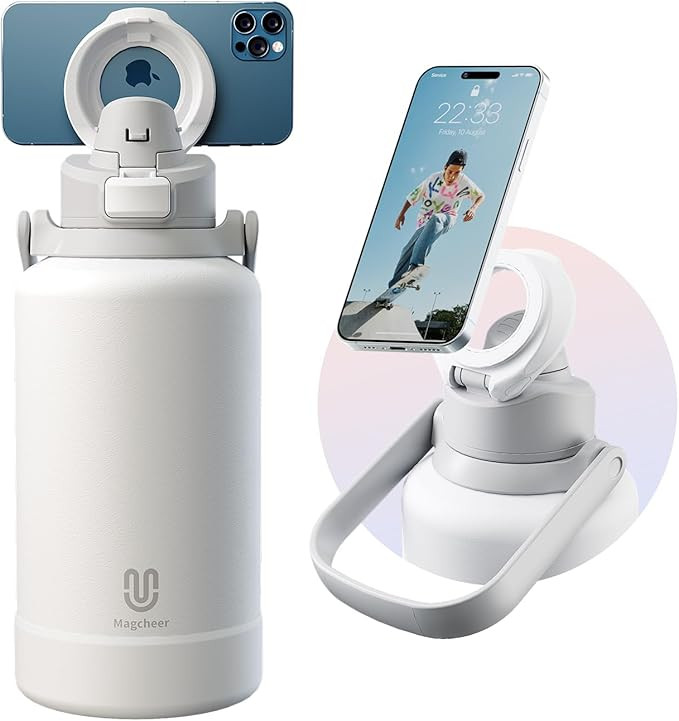 64oz Insulated Magnetic Water Bottle - Stainless Steel Vacuum Flask with MagSafe Compatible Phone... | Amazon (US)