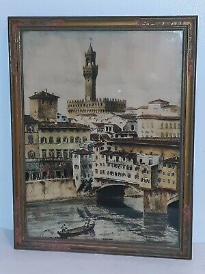 VINTAGE Antique Wooden FRAMED EUROPEAN STYLE Large LITHOGRAPH Print | eBay US