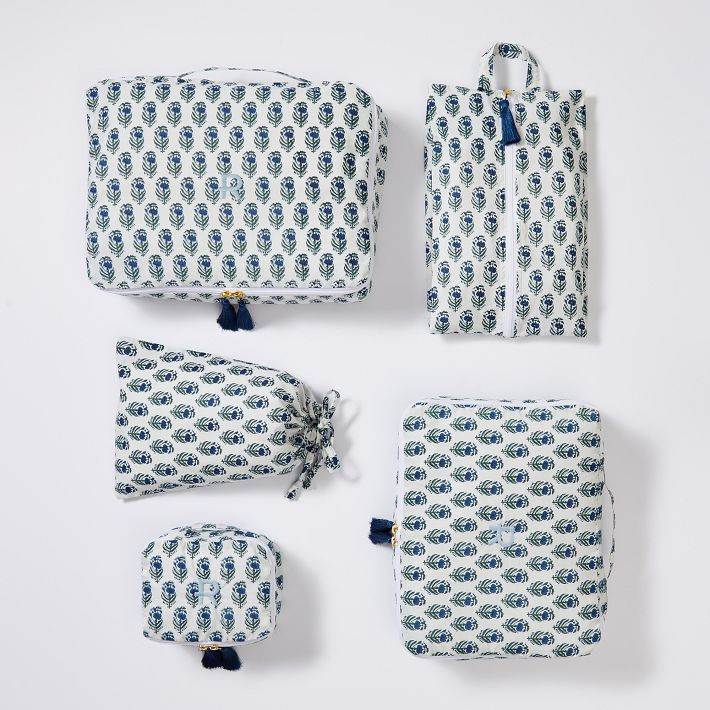5 Piece Block Print Packing Cube Set | Mark and Graham