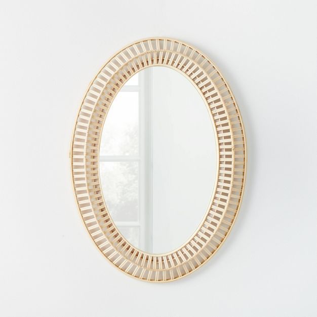 20&#34; x 28&#34; Light Woven Oval Mirror - Threshold&#8482; designed with Studio McGee | Target