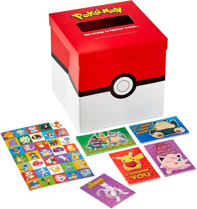 Hallmark Pokémon Valentines Day Cards and Mailbox for Kids School Classroom Exchange (1 Box, 32 ... | Amazon (US)