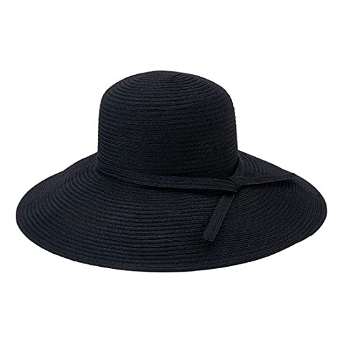San Diego Hat Company Women’s Braided Sun Hat with Self-Tie Band, 5-Inch Brim, Black | Amazon (US)