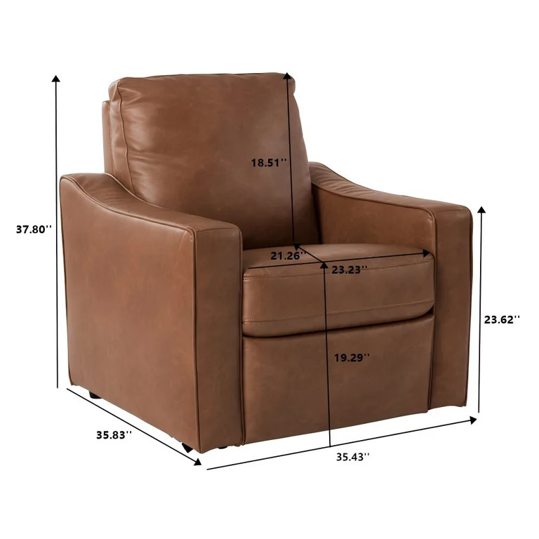 Better Homes & Gardens Allen Push-Button Power Recliner Chair, Cocoa Faux Leather | Walmart (US)