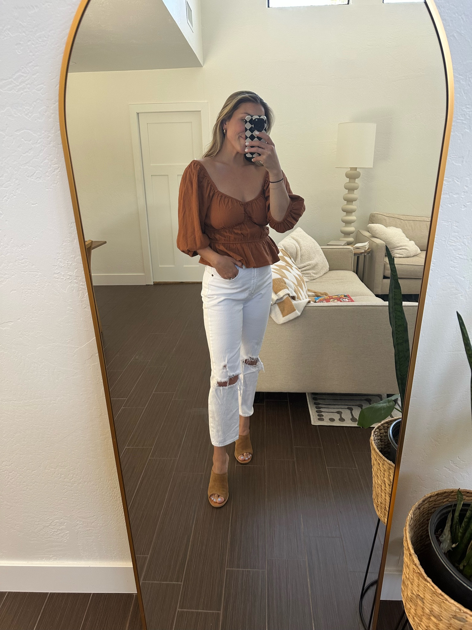 Target top on sale! Wearing a medium. Jeans are old but linking a $20 pair that looks identical! 

#LTKunder50 #LTKSale #LTKsalealert