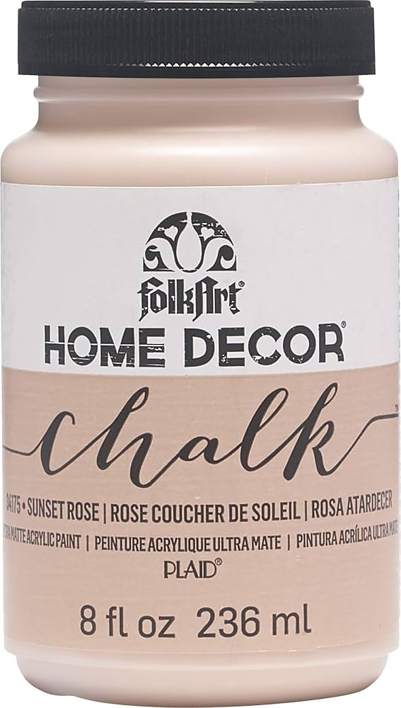 FolkArt Home Decor Chalk Furniture & Craft Paint in Assorted Colors, 8 ounce, Sunset Rose | Amazon (US)