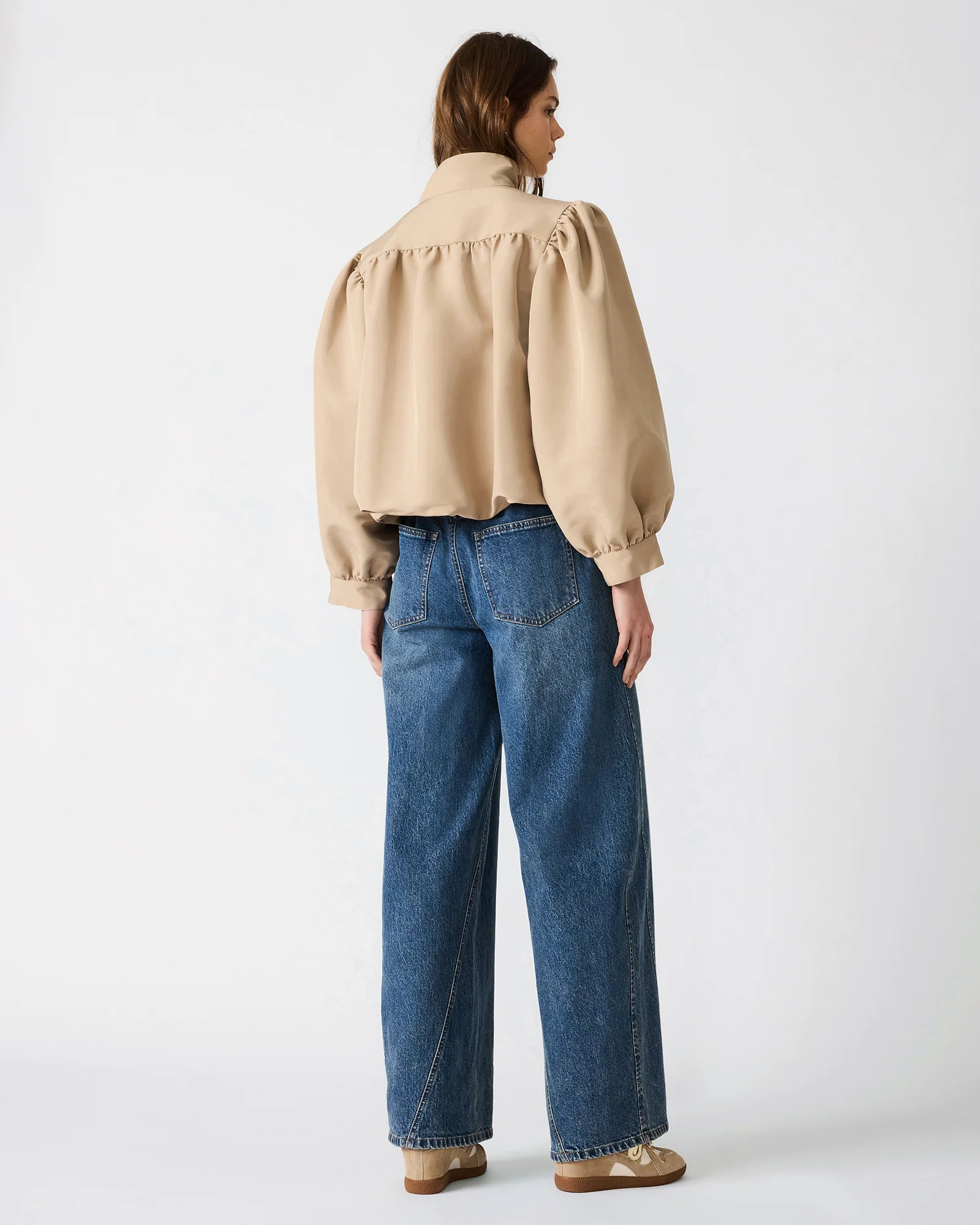 DEEDEE Tan Long-Sleeved Button-Up Collared Women's Jacket | Steve Madden (US)