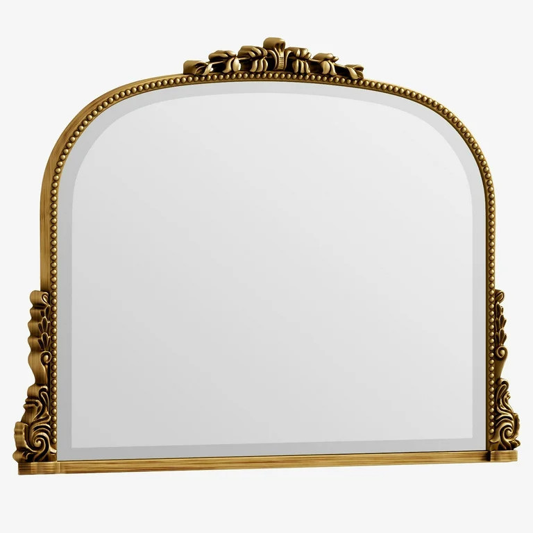 BEAUTYPEAK 36"x 27" Arched Vanity Mirror Vintage Decor Mirror Wall Mounted, Antique Gold | Walmart (US)