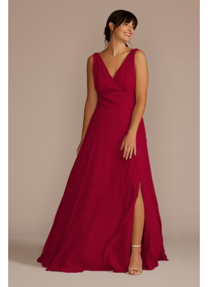 Long Chiffon Surplice Tank Tall Bridesmaid Dress
    
    
        David's Bridal
       4XLF1983... | Davids Bridal