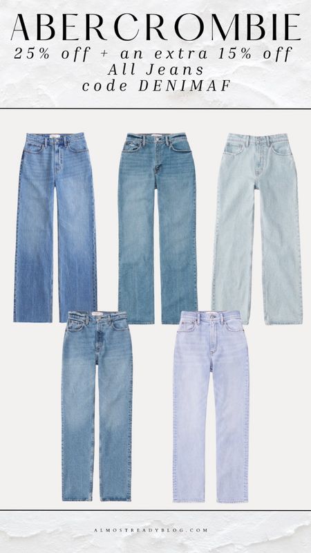 Abercrombie 25% off + 15% off all jeans code DENIMAF 

#LTKfindsunder100 #LTKfindsunder50 #LTKsalealert