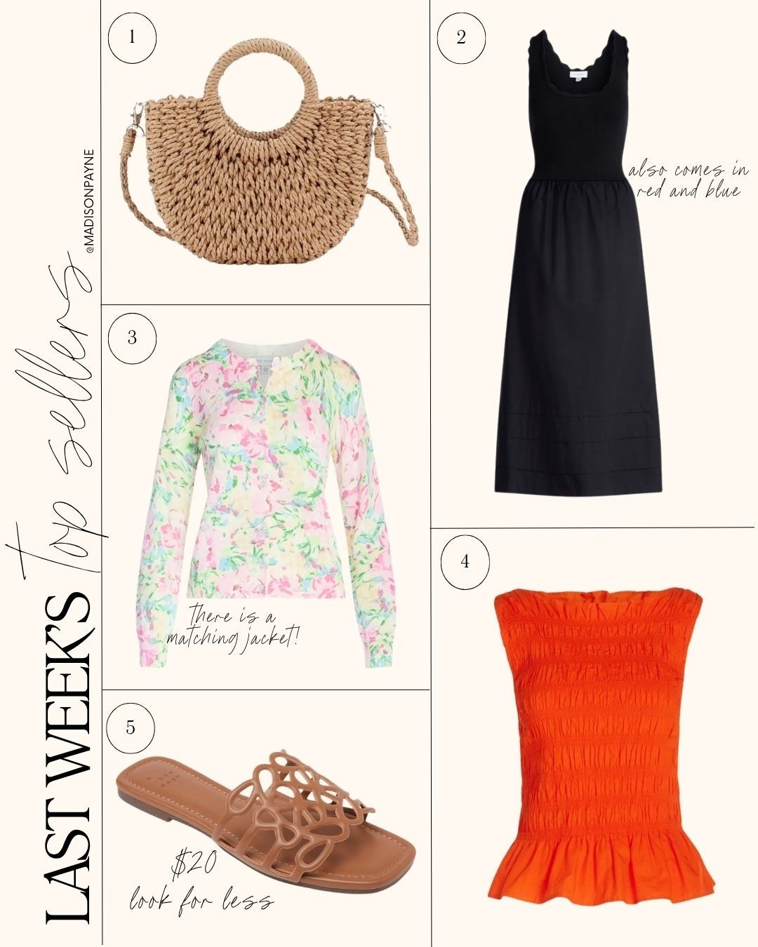 Last week’s best sellers include a pair of look for less sandals for $20, compared to the designer’s $890, a maxi dress in colors perfect for the upcoming holiday, a smocked top, a floral cardigan, and a straw handbag 👜 

Straw handbag, summer bags, maxi dress, summer dresses, summer cardigan, summer tops, summer outfits, summer sandals, designer look for less, loewe, loewe sandals, Madison Payne

#LTKootd #LTKSeasonal