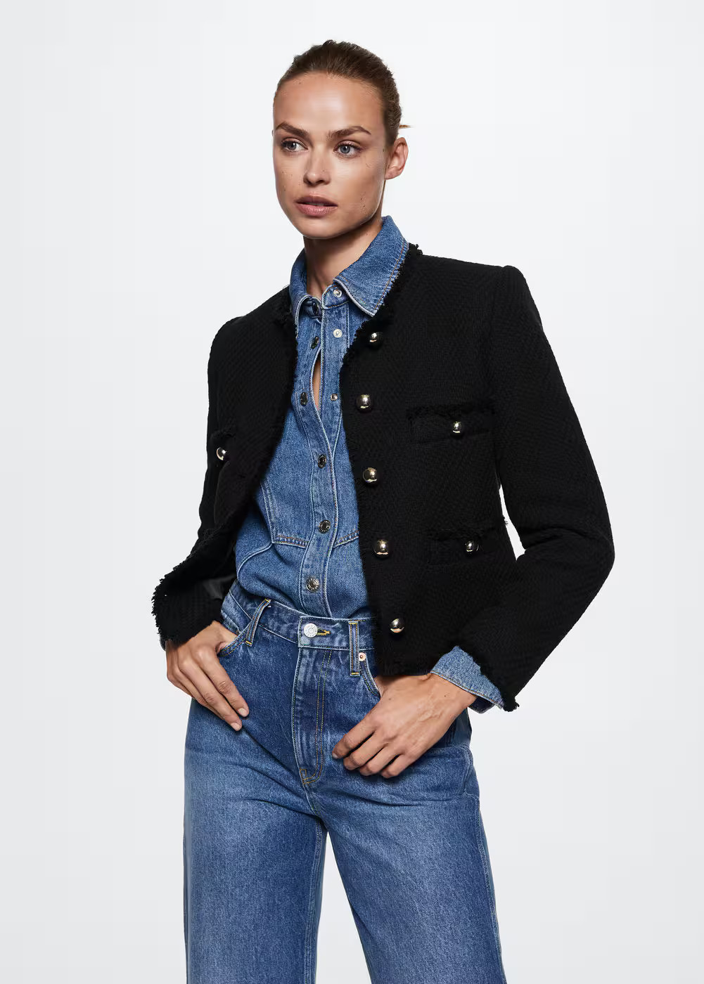 Pocket tweed jacket -  Women | Mango United Kingdom | MANGO (UK)