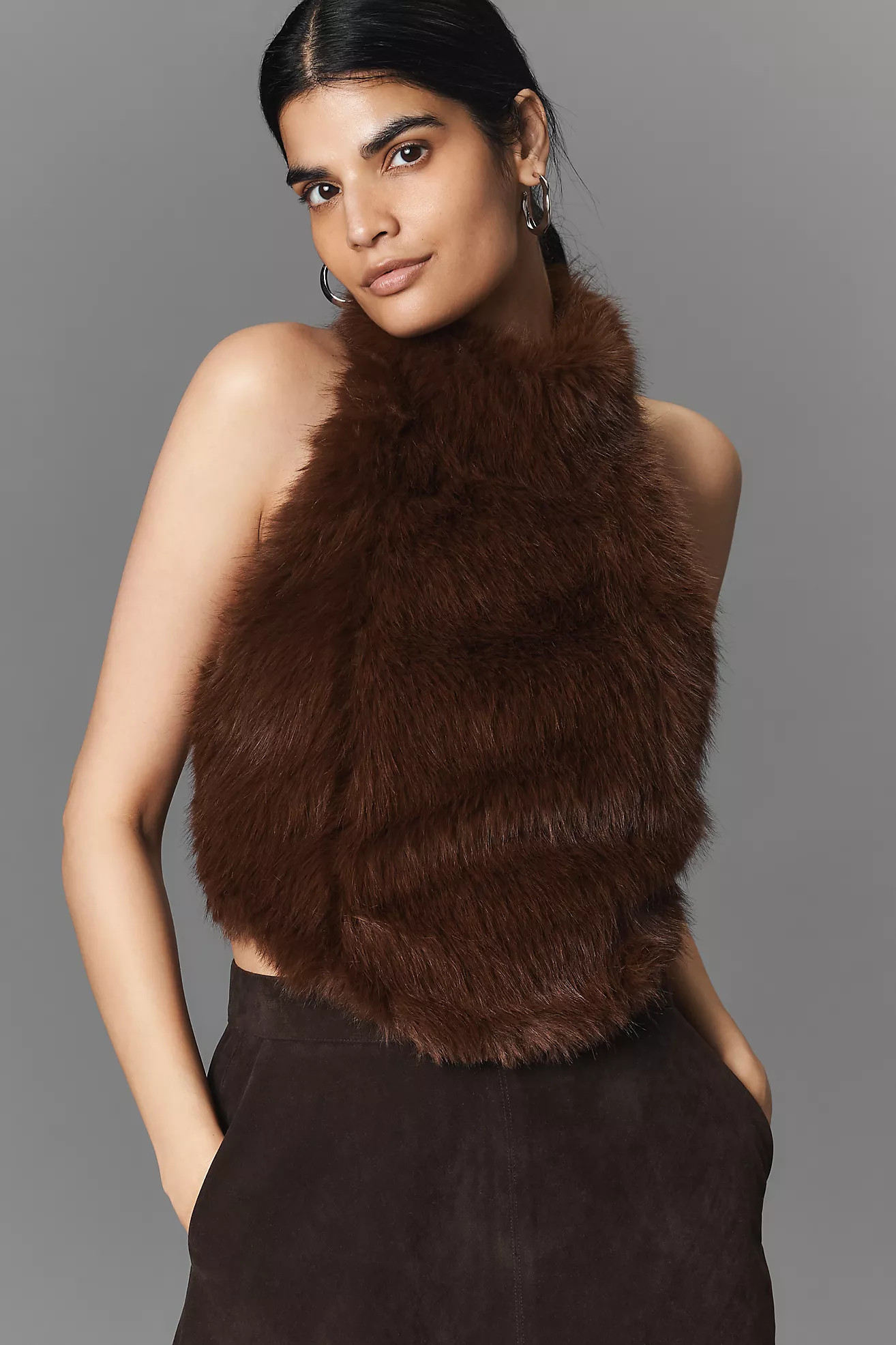 Bardot Julietta Faux Fur Halter Top | Anthropologie (US)