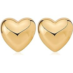 MUYAN Small Heart Stud Earrings for Women Love Heart Dainty Earrings Fashion Jewelry Gift | Amazon (US)