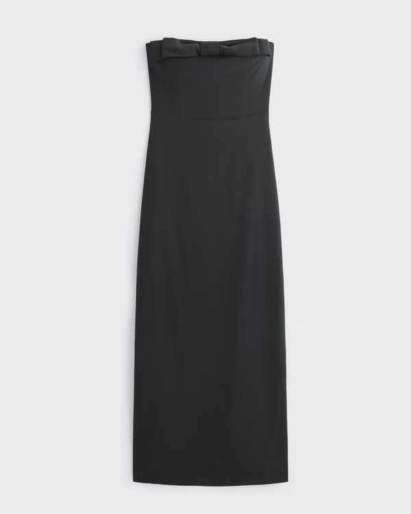 Column Bow-Front Maxi Dress | Abercrombie & Fitch (US)
