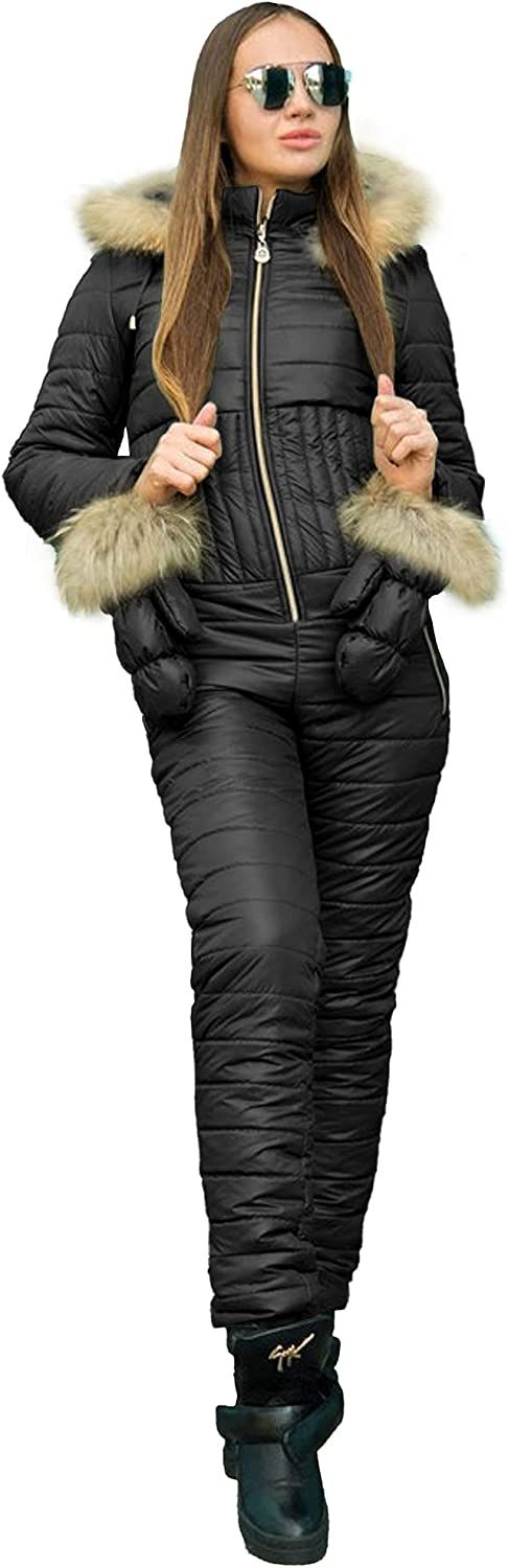 LAICIGO Women’s Winter Onesies Ski Jumpsuit Hooded Fur Collar Outdoor Sports Waterproof Jackets... | Amazon (US)