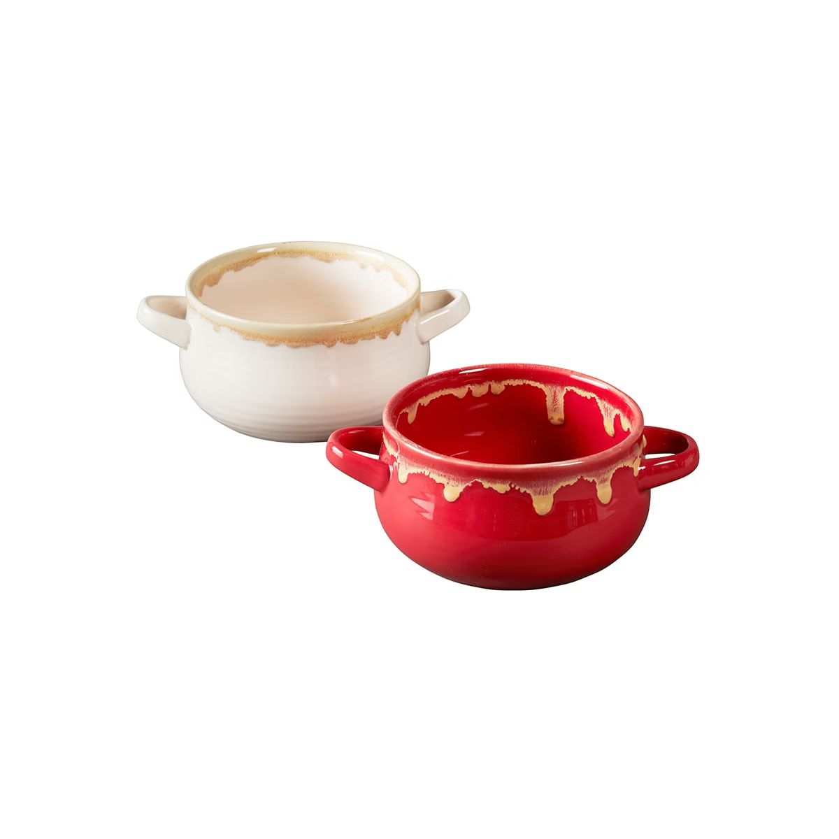 The Lakeside Collection Sets of 2 Soup Bowls - Red/Cream | Target