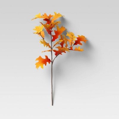 28" Artificial Oak Leaf Stem Orange - Threshold™ | Target