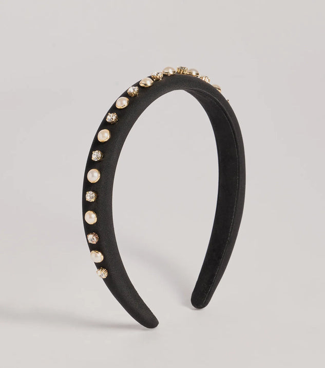 Charming Luxe Rhinestone And Faux Pearl Headband | Windsor Stores