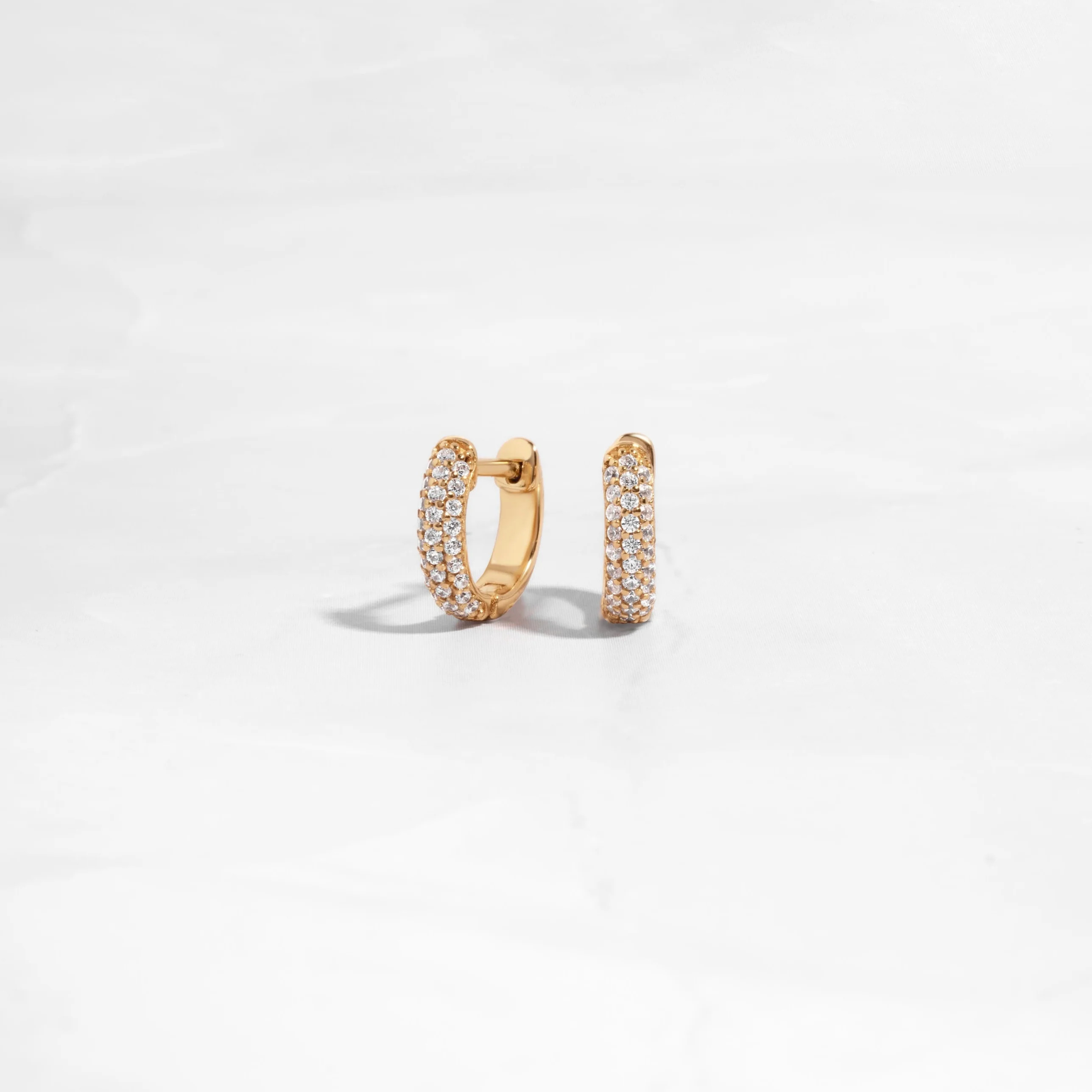 Pavé Huggie Earrings | Sami Jewels