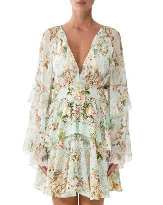 Silk Ruffled Short Dress | Bloomingdale's (US)