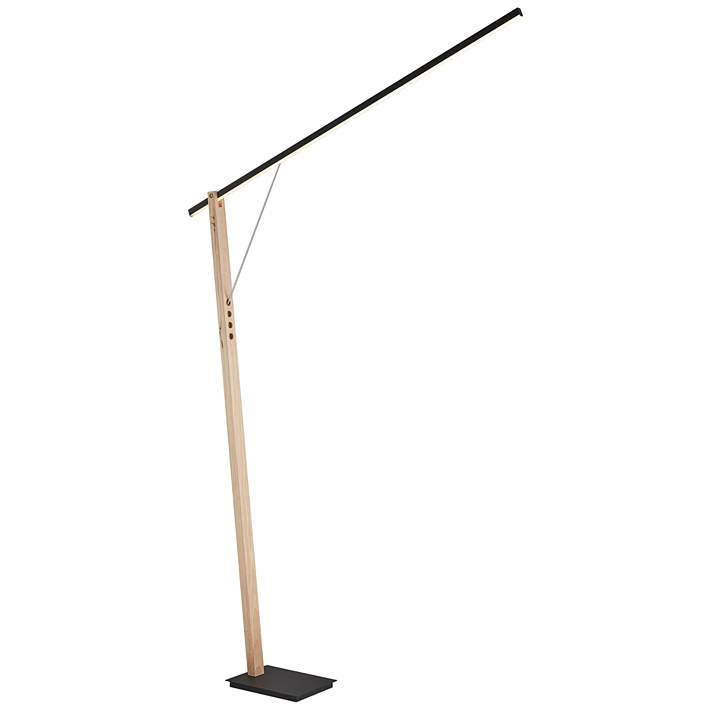 Lite Source Kylar Wood and Black LED Modern Floor Lamp | Lamps Plus