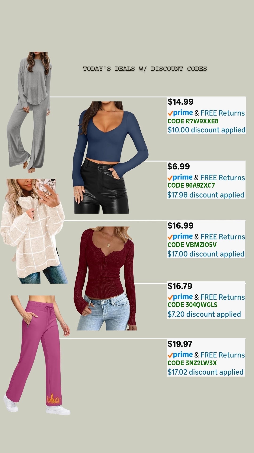 PROMO CODE DEALS ON AMAZON!

Promo codes are entered are on the check out screen where you select payment method. 

Codes & coupons only work for a limited time! If you get an error, it may have maxed the color/size you selected.. so try another one. Sometimes it helps to check out one item at a time! 

SCREENSHOT TO EASILY COPY/PASTE PROMO CODE AT CHECKOUT! 

#affordablestyle #amazonstyle #amazondeals #everydayoutfits #ltksalealert #dailydeals 