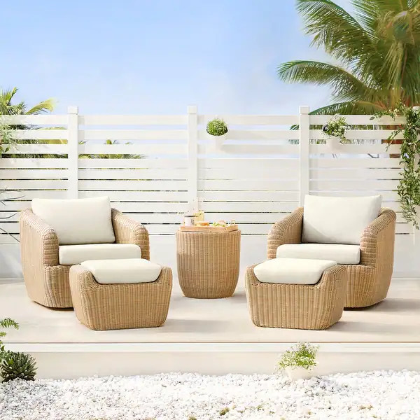 Patio Wicker Furniture Set Outdoor Rattan Bistro Set - Bed Bath & Beyond - 40220552 | Bed Bath & Beyond