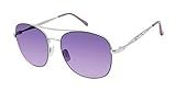 Tahari Women's TH790 UV Protective Aviator Sunglasses, Silver/Lilac, 59 mm | Amazon (US)