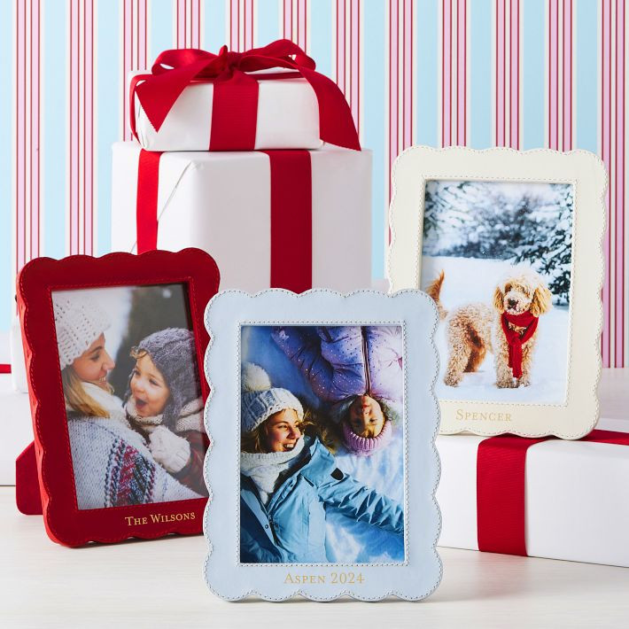 Scalloped Leather Frame | Mark and Graham