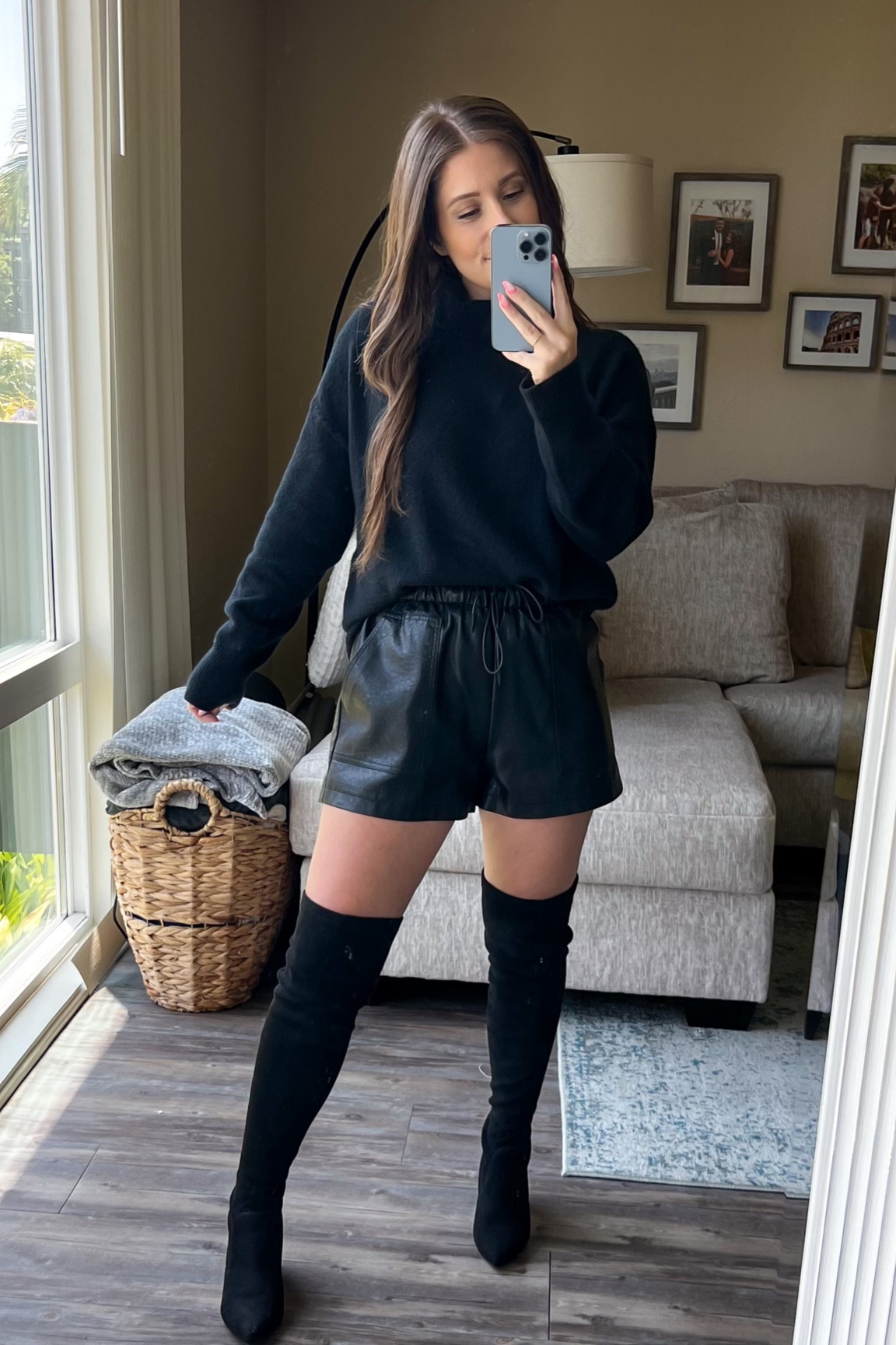 Shorts with over shop the knee boots