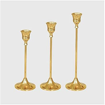 Caroll’s Home Antiqued Candlestick Holders Set, Decorative Vintage Gold Brass Candle Holders, M... | Amazon (US)