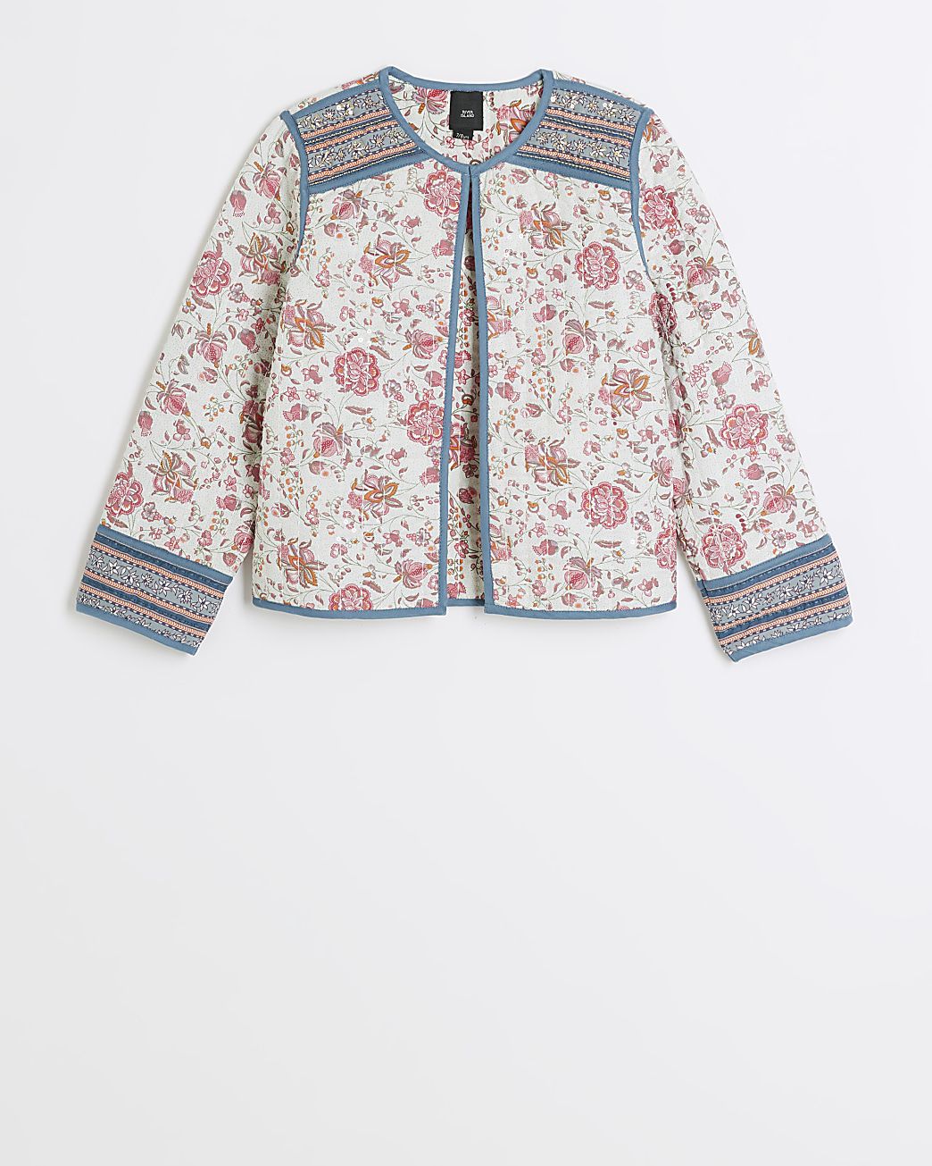 Girls pink floral quilted jacket | River Island (UK & IE)